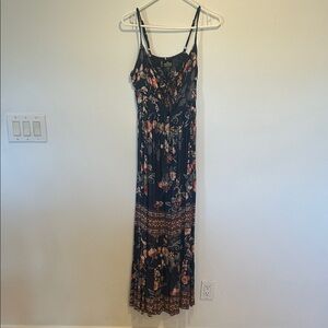 Angie Black Floral Maxi Dress